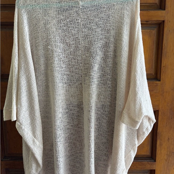 Painted Threads Cream Shrug Sweater with Asymmetrical Hem - Picture 2 of 5